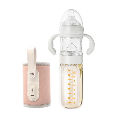 조정 온도 빠른 급증 우유 귀여운 아기 병과 아기 우유병 온열기 잔 여행 공급 세트 USB 단열