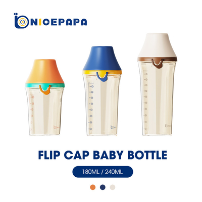 플립 캡 유아 공급 장치 병 반대 복통 PPSU BPA 무료 넓은 목 아기 우유병
