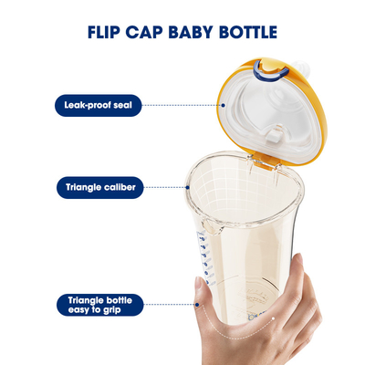 반대 코리크 플립 캡 자연적 흐름 아기 우유병 BPA는 PPSU 넓은 목을 자유롭게 합니다