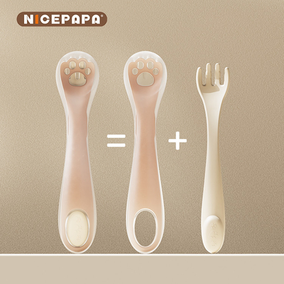 2-in-1 아기 컵과 포크 아기 물건 부모와 자녀 동반자 컵과 컵 아기 먹이 키트