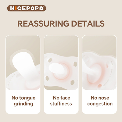 NICEPAPA COMPANION BPA 없는 젖꼭지 공기 압력 조절 6개월 이상