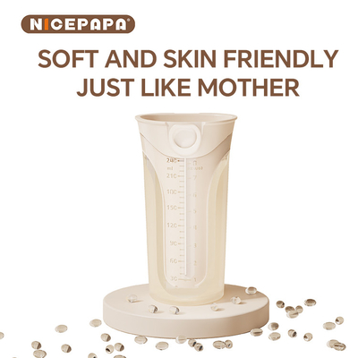 NICEPAPA FLIP-CAP 내구성 있는 BPA 없는 식품 등급 실리콘 베이비 병 홀 스케일 간편한 잡기 (크로스 홀 M)