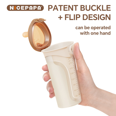 NICEPAPA FLIP-CAP 내구성 있는 BPA 없는 식품 등급 실리콘 베이비 병 홀 스케일 간편한 잡기 (크로스 홀 M)
